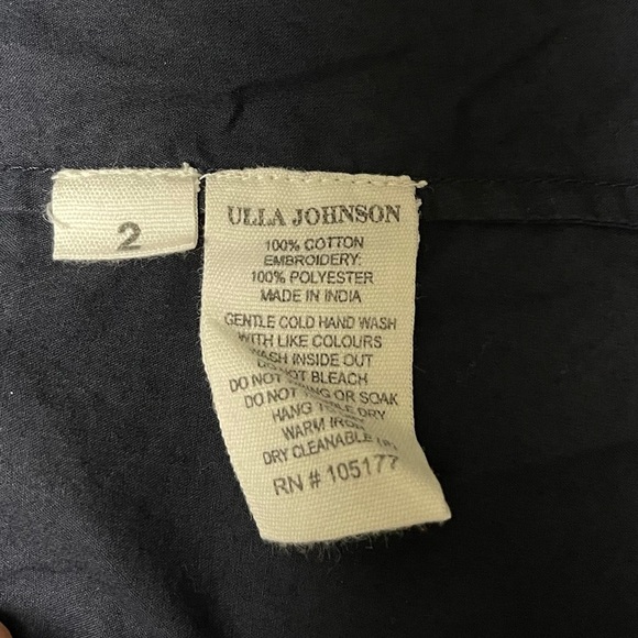 EUC ULLA JOHNSON Blue Amandine Embroidered Cold Shoulder Ruffle Blouse - Picture 10 of 10